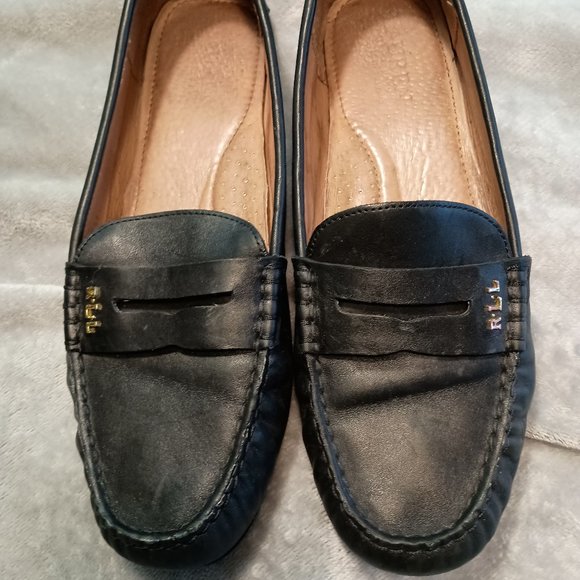 Ralph Lauren Belen Black Leather Driver Loafer - Picture 10 of 15